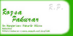 rozsa pakurar business card